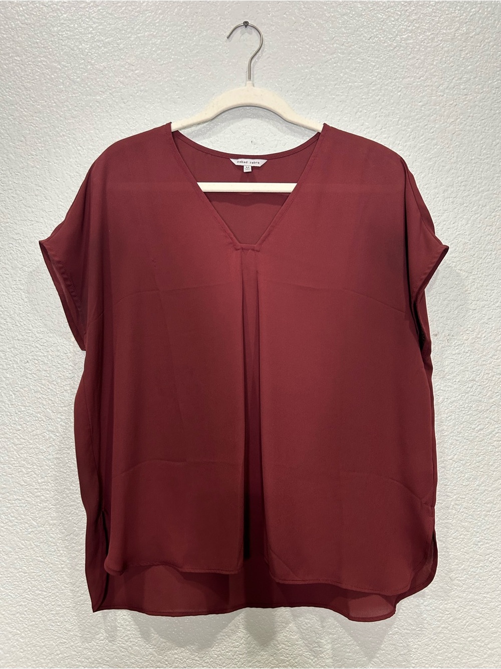 Women’s V-Neck Short Sleeve Bordeaux Tunic